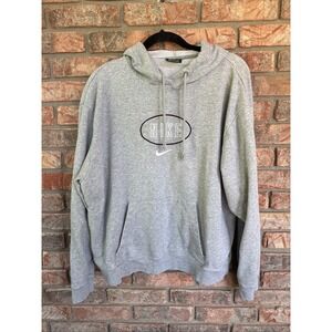 Nike Womens XL Sportswear Varsity‎ French Terry Hoodie Grey Rare Center Logo